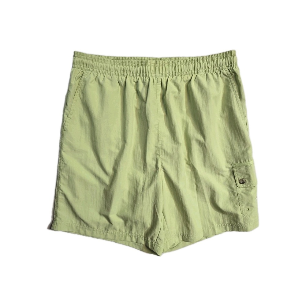 Greg‎ Norman Men's Swimming Shorts Large  Nylon Green Logo Drawstrings